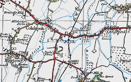 Old map of Poyle in 1920