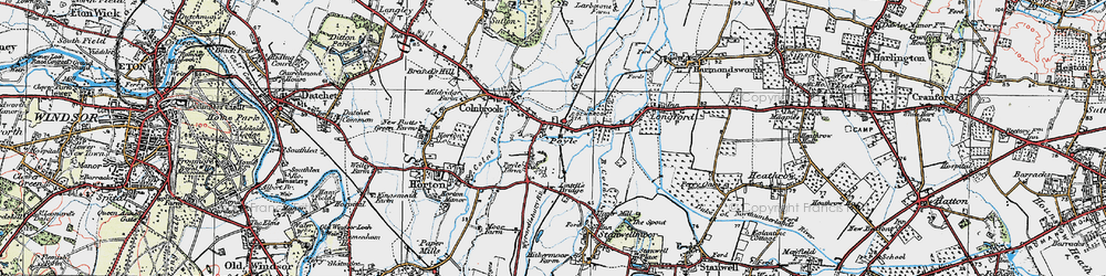 Old map of Poyle in 1920