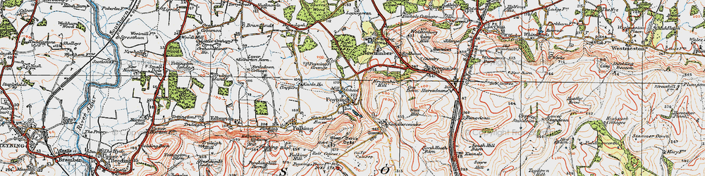 Old map of Poynings in 1920