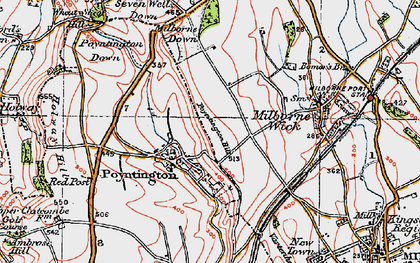 Old map of Poyntington in 1919
