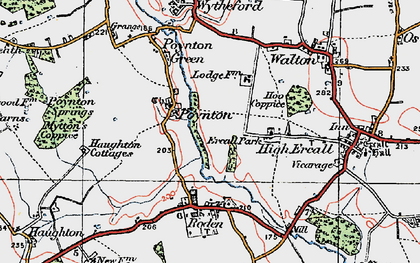 Old map of Poynton in 1921