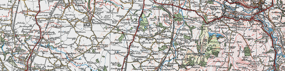 Old map of Poynton in 1923