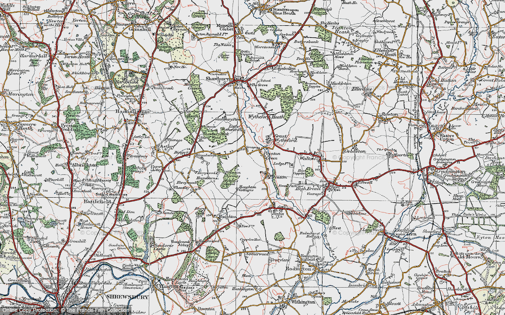Old Map of Poynton Green, 1921 in 1921