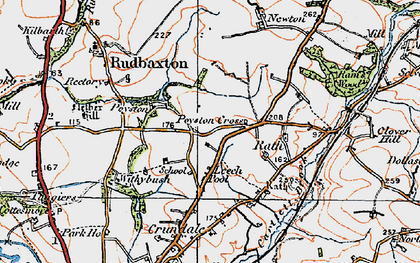 Old map of Poyston Cross in 1922