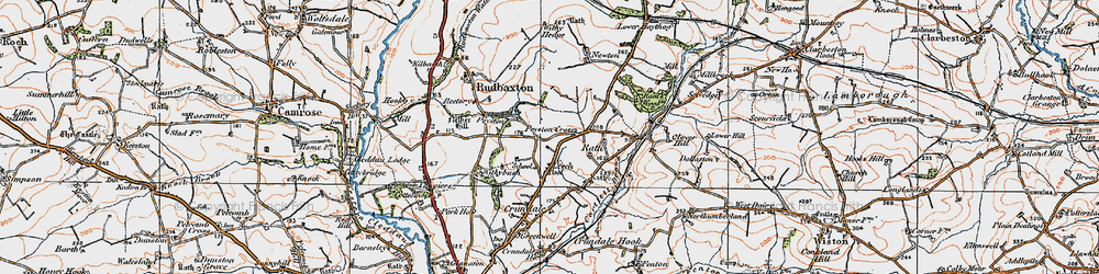 Old map of Poyston Cross in 1922