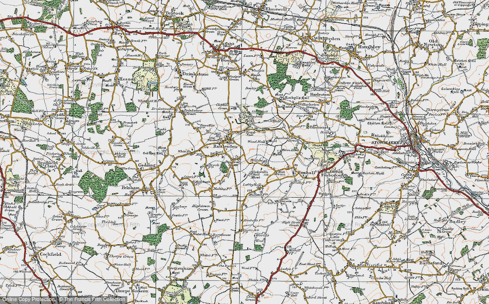 Old Map of Poystreet Green, 1921 in 1921