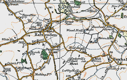 Old map of Poystreet Green in 1921