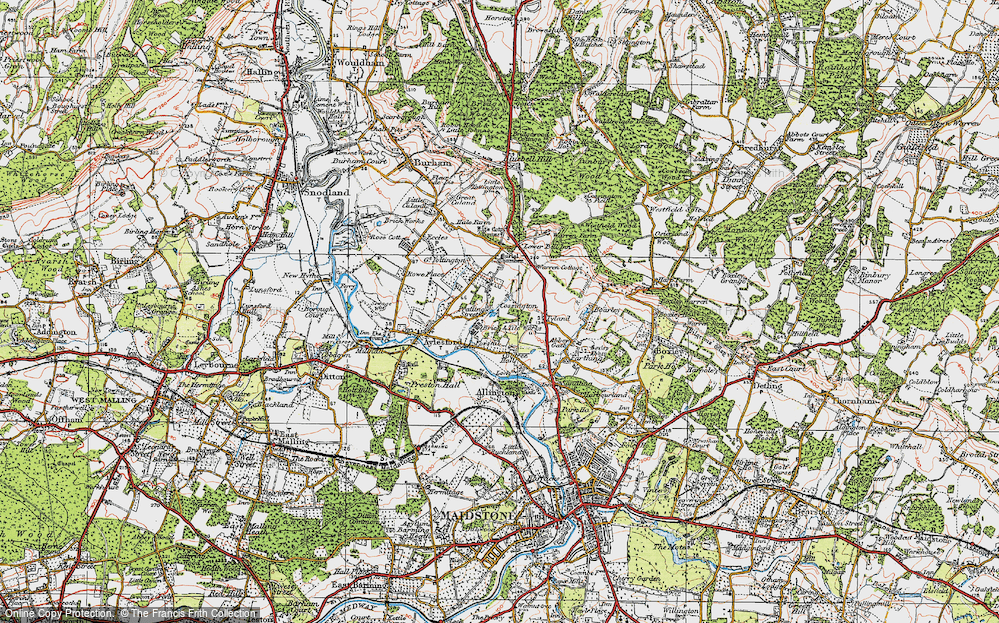 Old Map of Pratling Street, 1921 in 1921