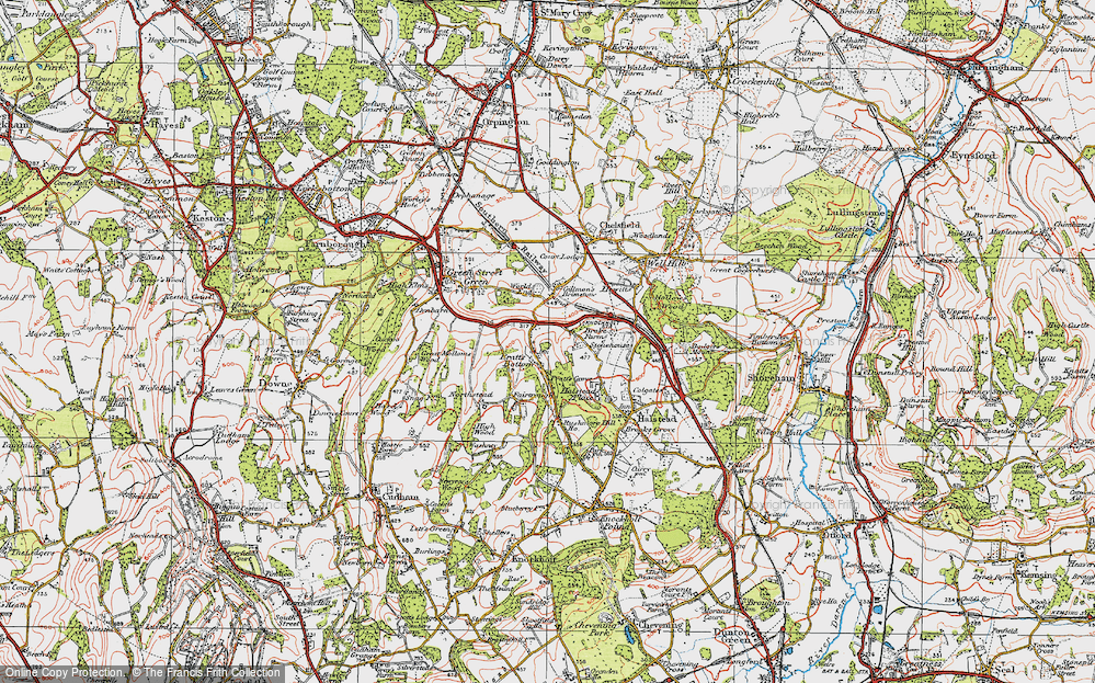 Old Map of Pratt's Bottom, 1920 in 1920