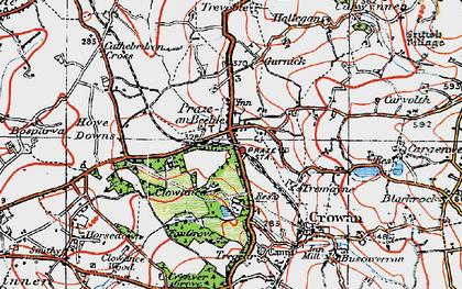 Old map of Praze-an-Beeble in 1919