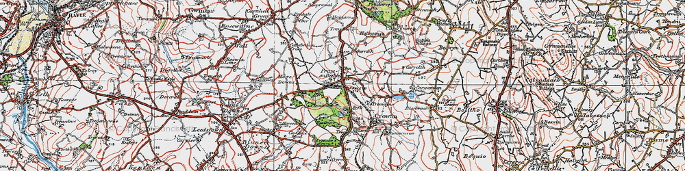 Old map of Praze-an-Beeble in 1919