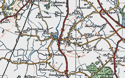 Old map of Prees in 1921