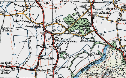 Old map of Prees Green in 1921