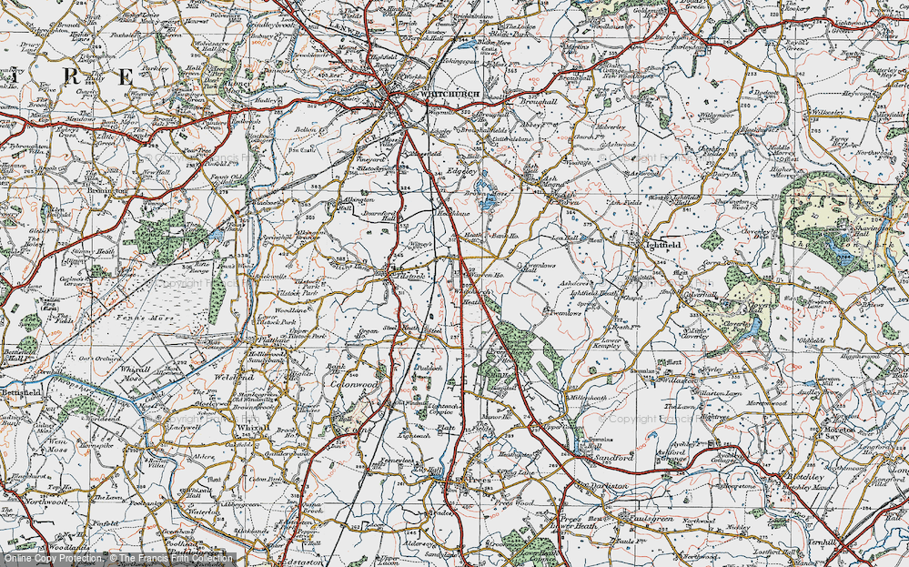 Old Map of Prees Heath, 1921 in 1921