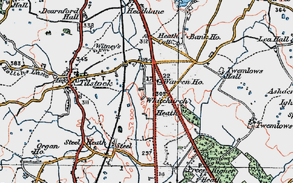 Old map of Prees Heath in 1921