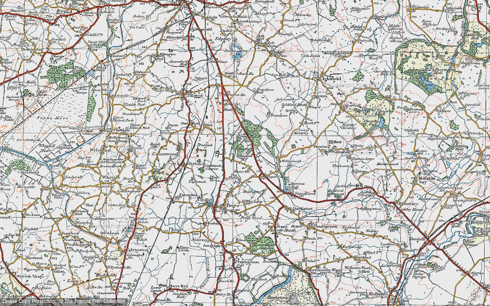 Old Map of Prees Higher Heath, 1921 in 1921