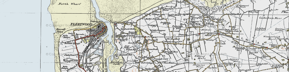 Old map of Preesall in 1924