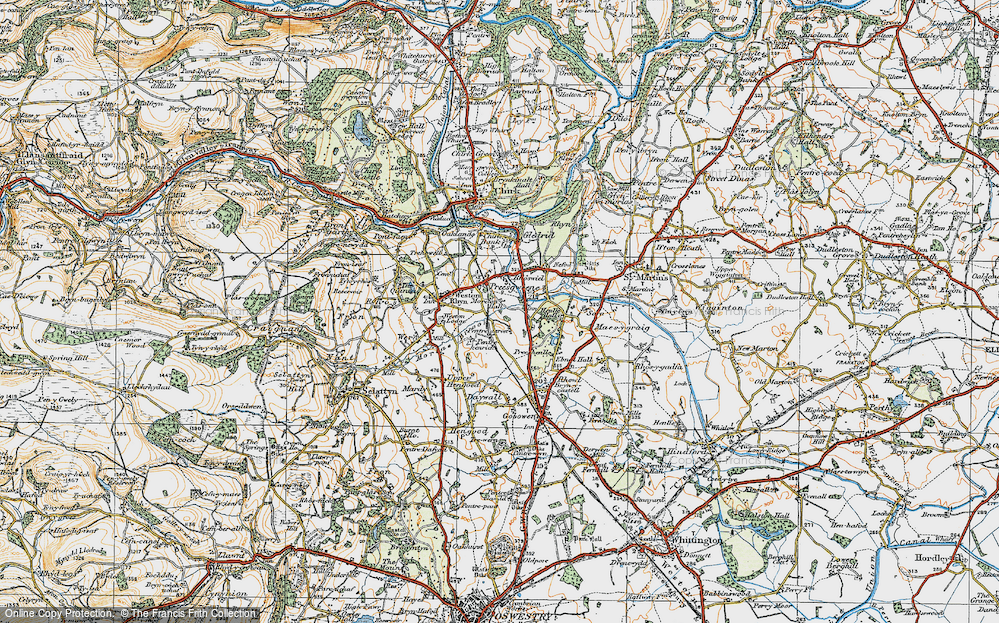 Old Map of Preesgweene, 1921 in 1921