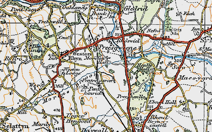 Old map of Preesgweene in 1921