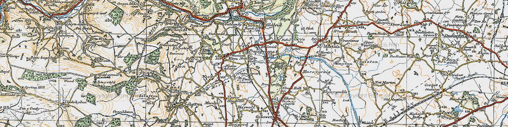 Old map of Preesgweene in 1921