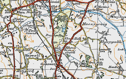 Old map of Preeshenlle in 1921