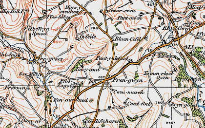 Old map of Pren-gwyn in 1923