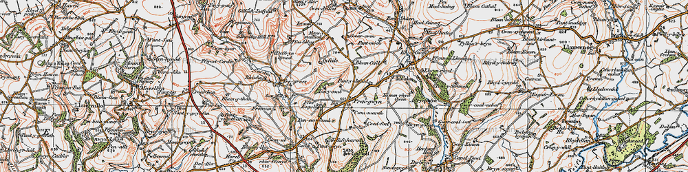 Old map of Blaencefel in 1923