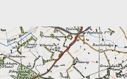 Old map of Prenderguest in 1926