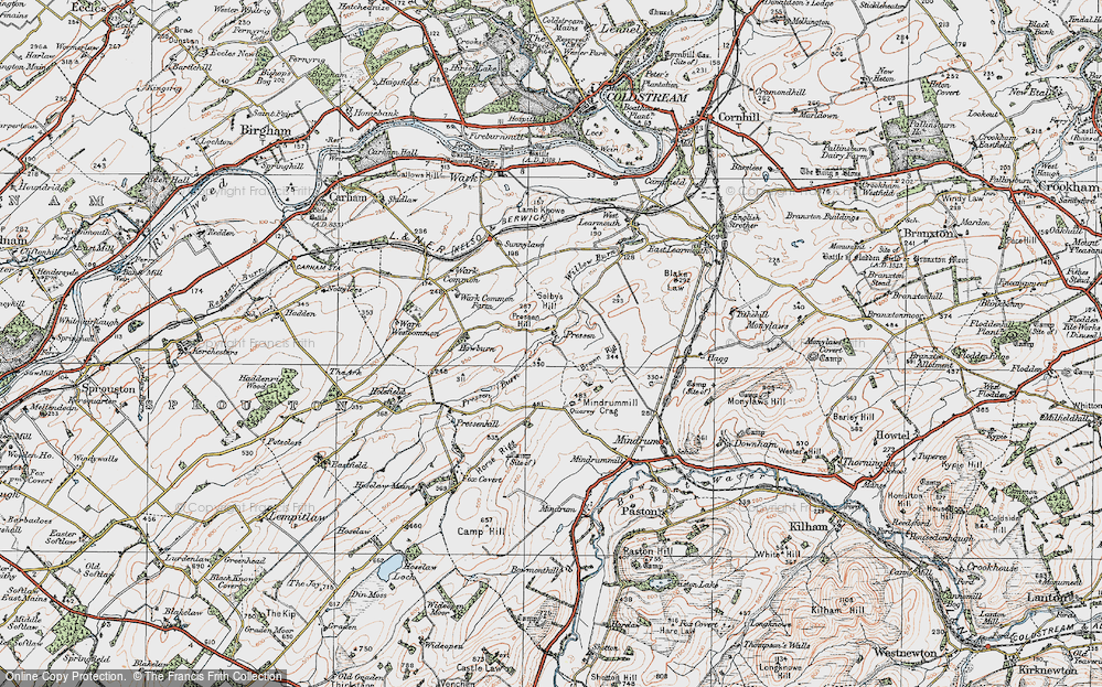 Old Map of Historic Map covering Brown Rigg in 1926