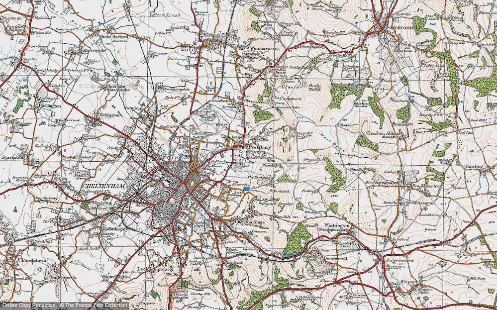 Old Map of Prestbury, 1919 in 1919
