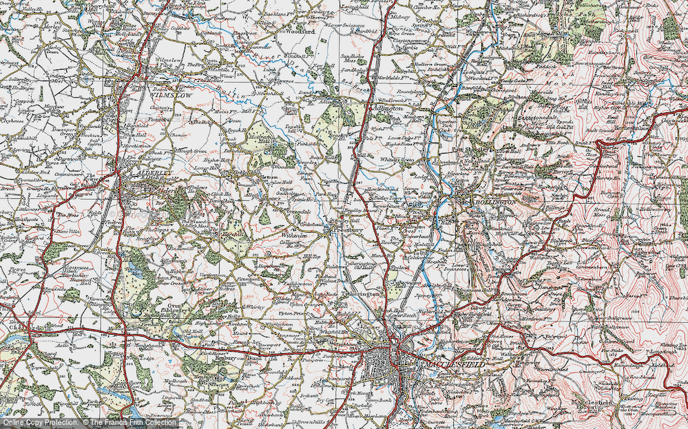 Old Map of Prestbury, 1923 in 1923
