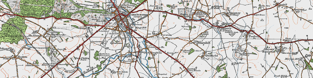 Old map of Preston in 1919