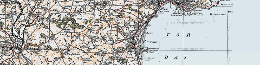 Old map of Preston in 1919