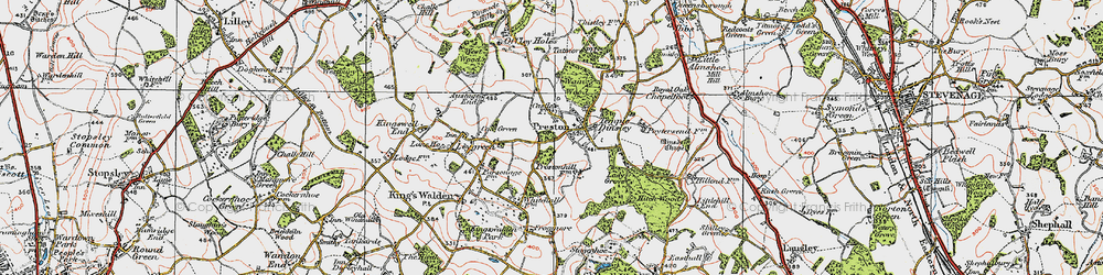 Old map of Preston in 1920