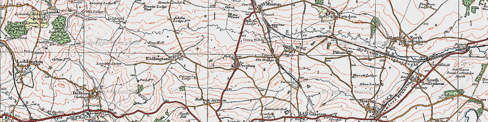Old map of Preston in 1921