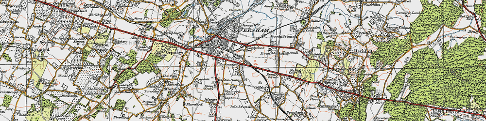 Old map of Brenley Corner in 1921