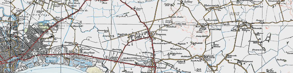 Old map of Preston in 1924