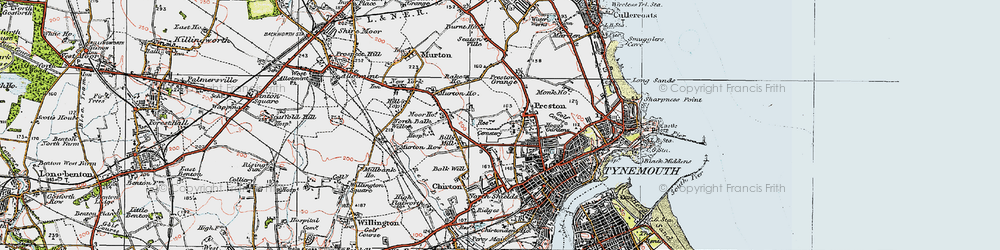 Old map of Preston in 1925