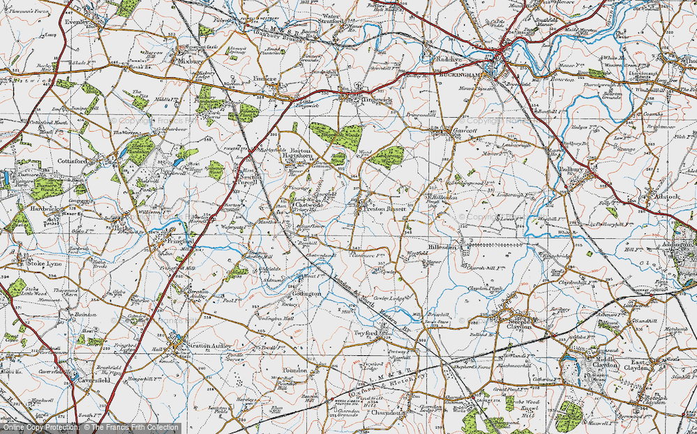 Old Map of Preston Bissett, 1919 in 1919