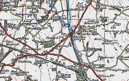 Old map of Preston Brook in 1923