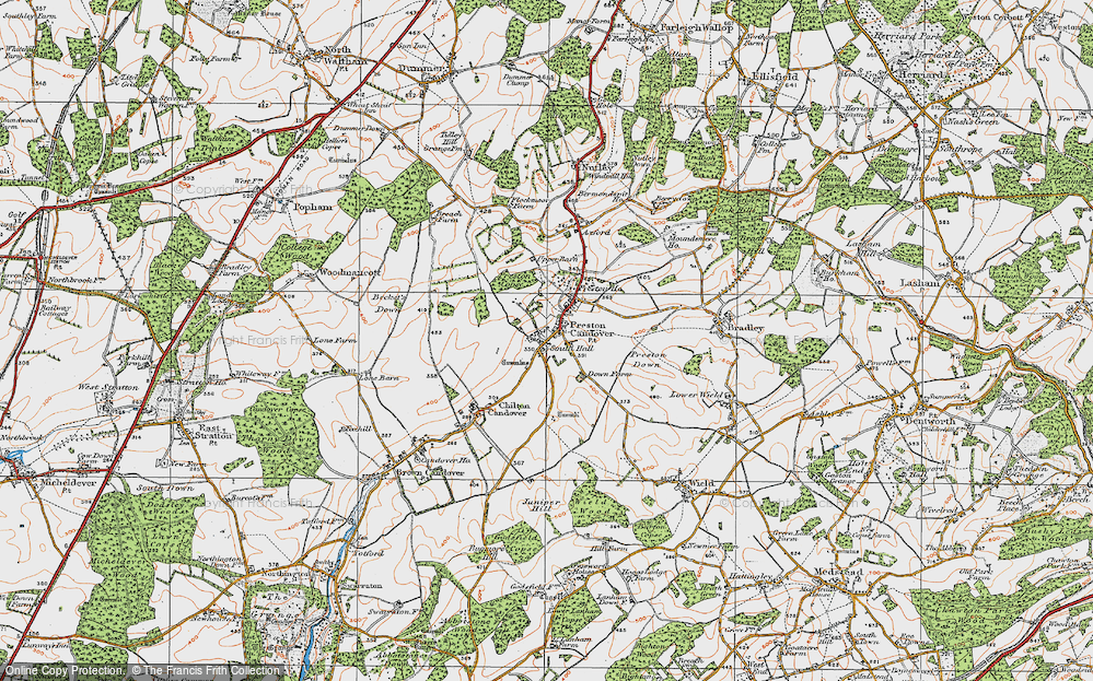 Old Map of Preston Candover, 1919 in 1919
