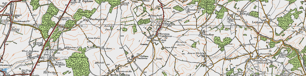 Old map of Preston Candover in 1919