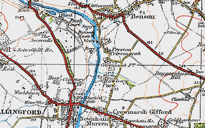 Old map of Preston Crowmarsh in 1919