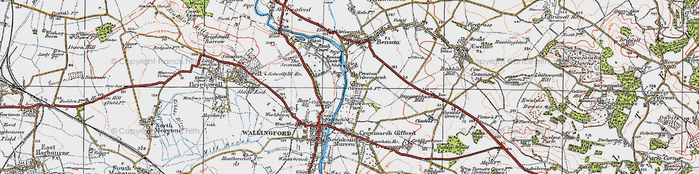 Old map of Preston Crowmarsh in 1919