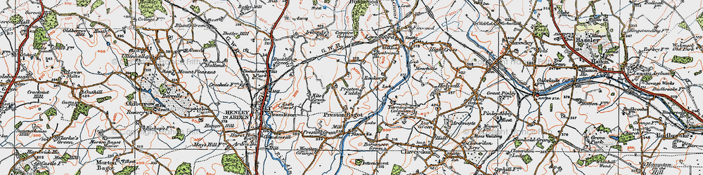Old map of Preston Fields in 1919