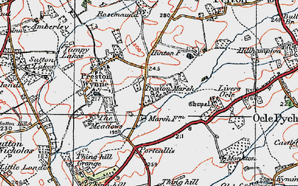 Old map of Preston Marsh in 1920