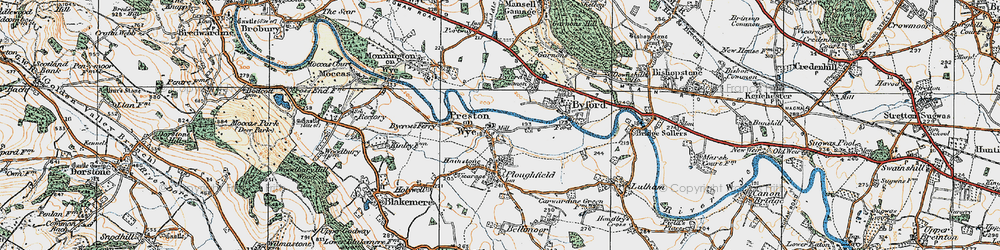 Old map of Preston on Wye in 1920
