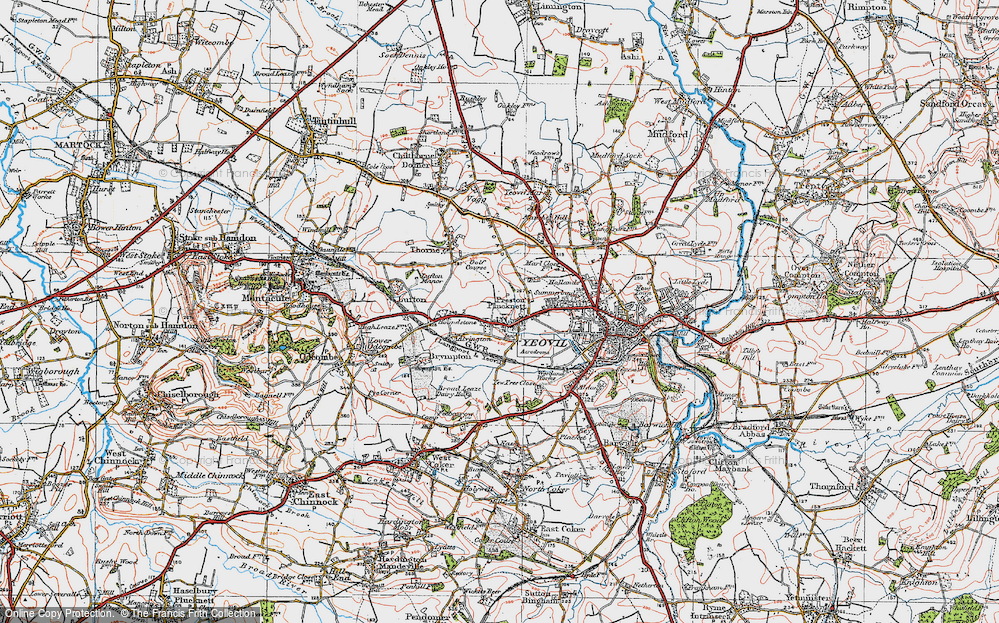Old Map of Preston Plucknett, 1919 in 1919