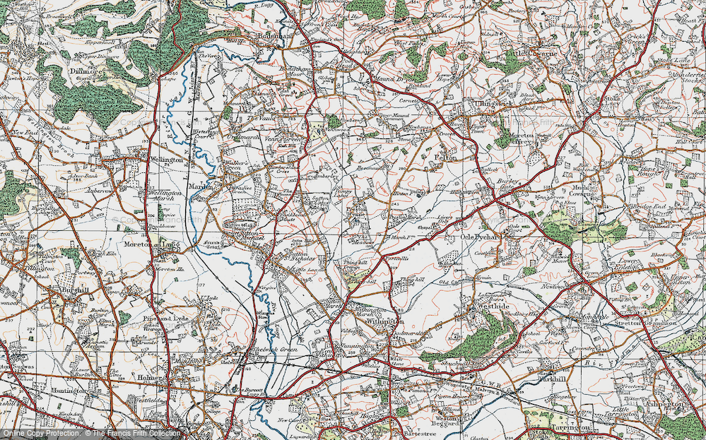 Old Map of Preston Wynne, 1920 in 1920