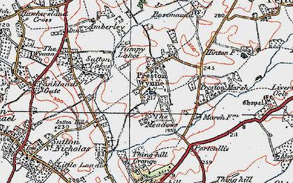 Old map of Preston Wynne in 1920